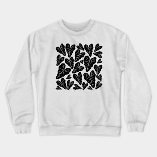 Black veiny heart shaped plant leaves pattern Crewneck Sweatshirt